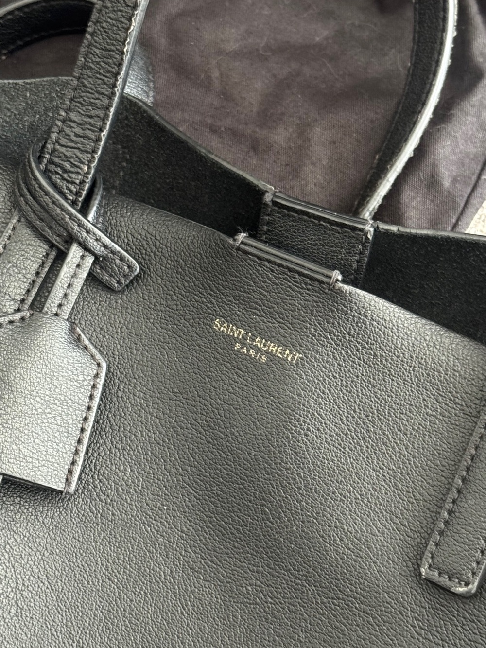 Saint Laurent Shopping Tote Bag in Black Leather - Picture 16 of 16